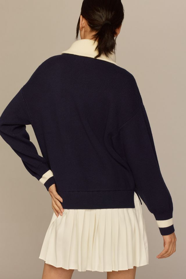 Flat White Varsity Sweater Twofer Mini Dress #1
