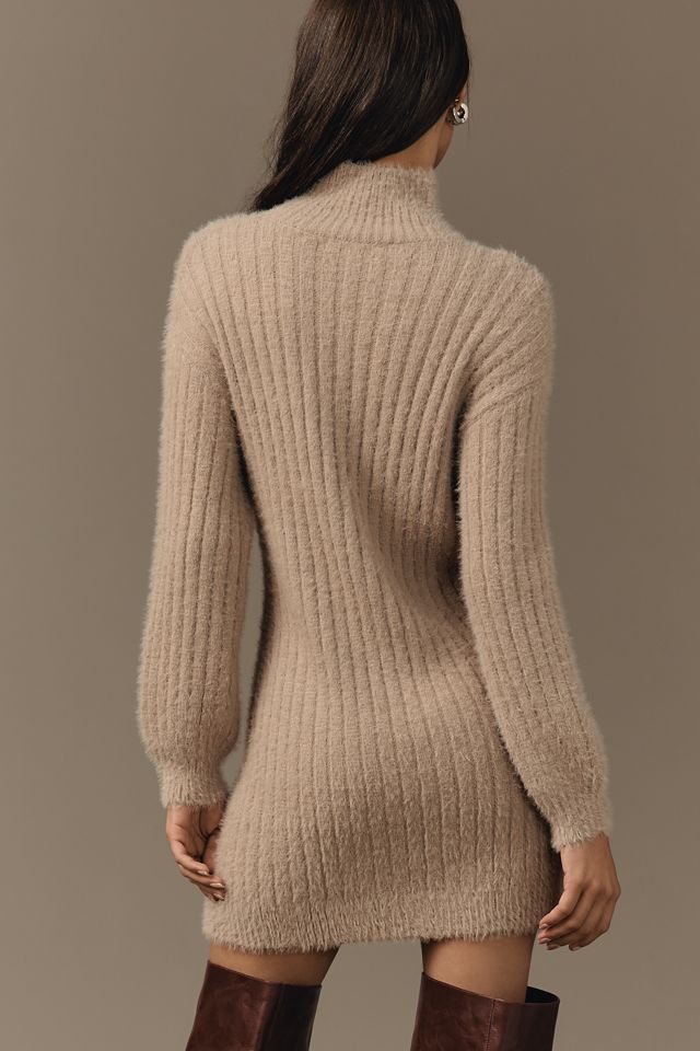 Flat White Turtleneck Sweater Dress #1