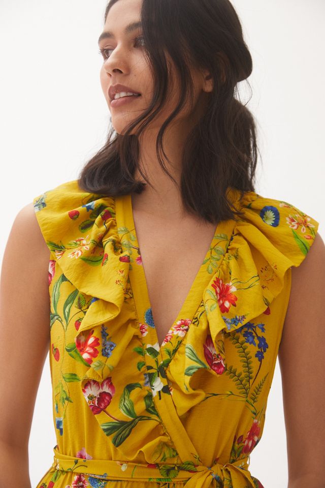 Maeve Floral-Wrap Mini Dress #1