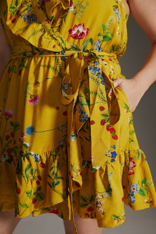 Maeve Floral-Wrap Mini Dress #5