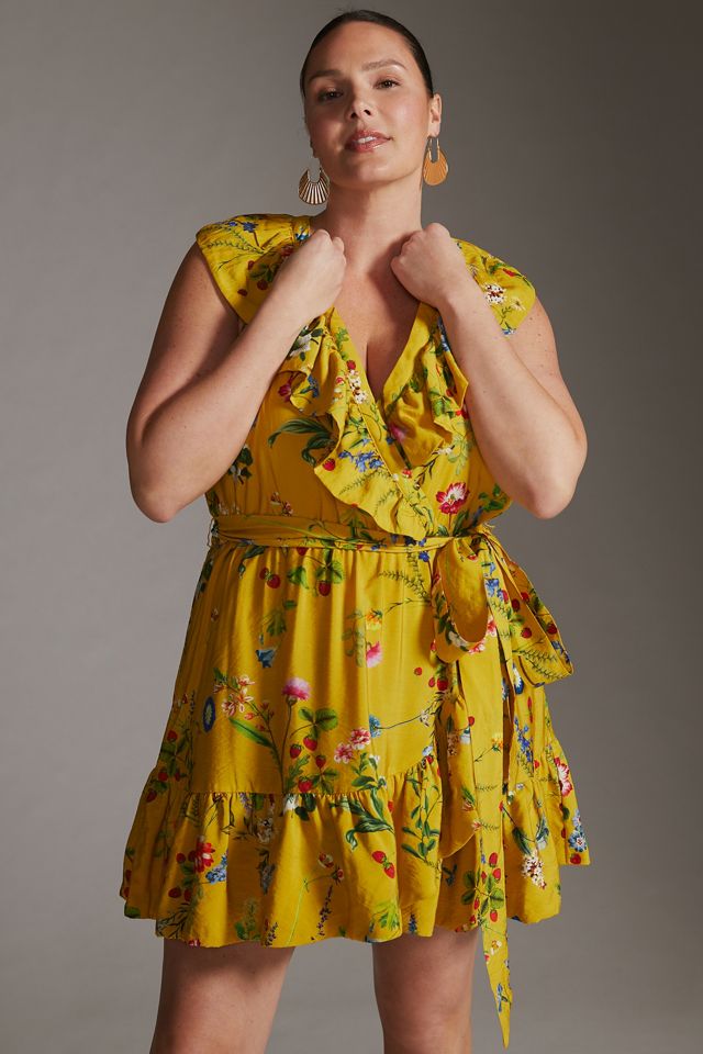 Maeve Floral-Wrap Mini Dress #7