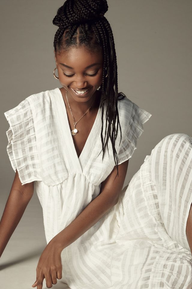 By Anthropologie V-Neck Ruffled Tiered Babydoll Dress #2