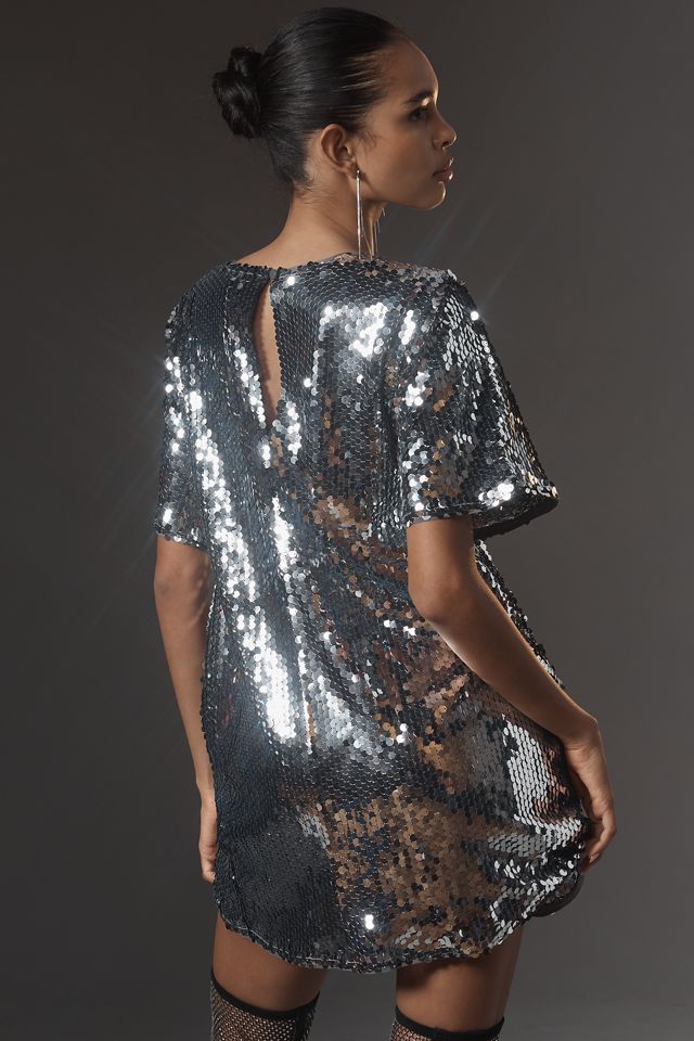 The Emmy Short-Sleeve Swing Mini Dress by Maeve: Sequin Edition #2
