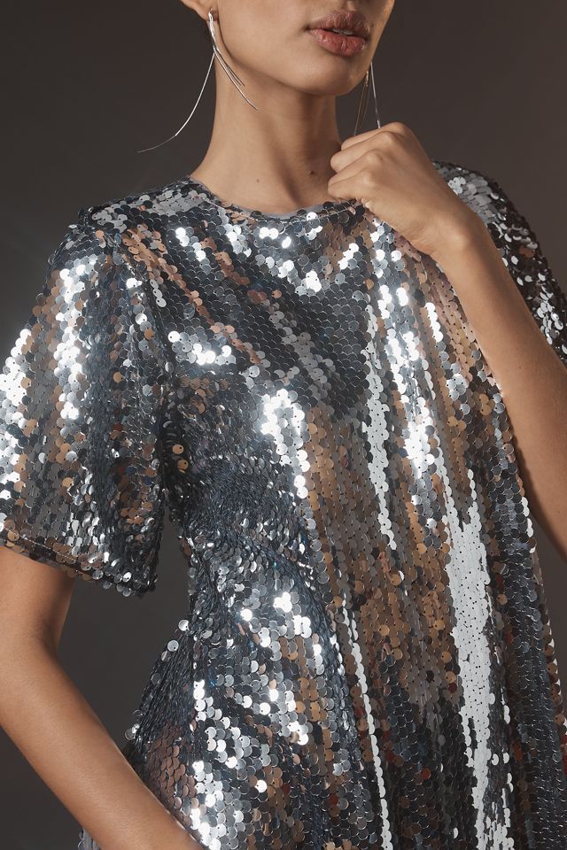 The Emmy Short-Sleeve Swing Mini Dress by Maeve: Sequin Edition #4