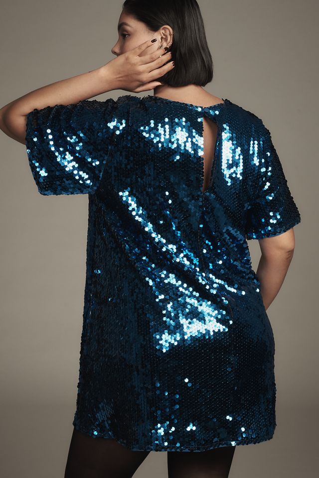Emmy Short-Sleeve Swing Mini Dress by Maeve: Sequin Edition #2