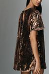 The Emmy Short-Sleeve Swing Mini Dress by Maeve: Sequin Edition