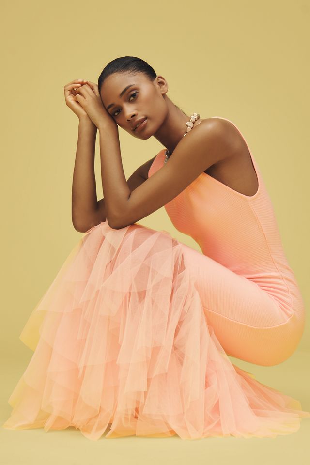 【完売品】tulle combination no sleeve knit COMBINATION TULLE DRESS - Pale pink | ZARA United States