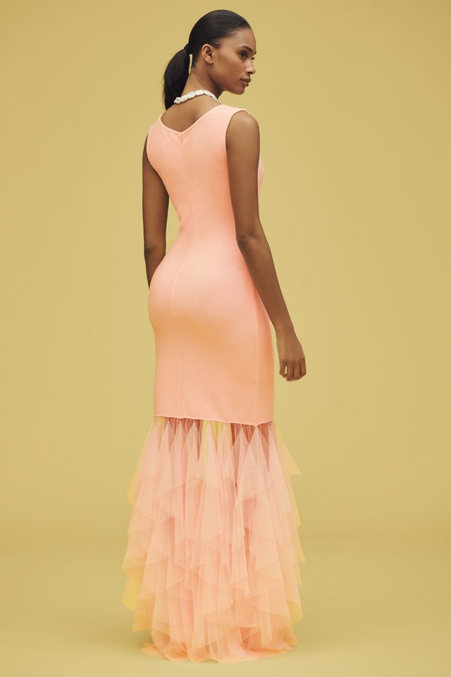 BLITHE Knit Tulle Sleeveless Maxi Dress #1