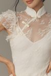 SAU LEE Roux Mock-Neck Lace Ruffle Dress
