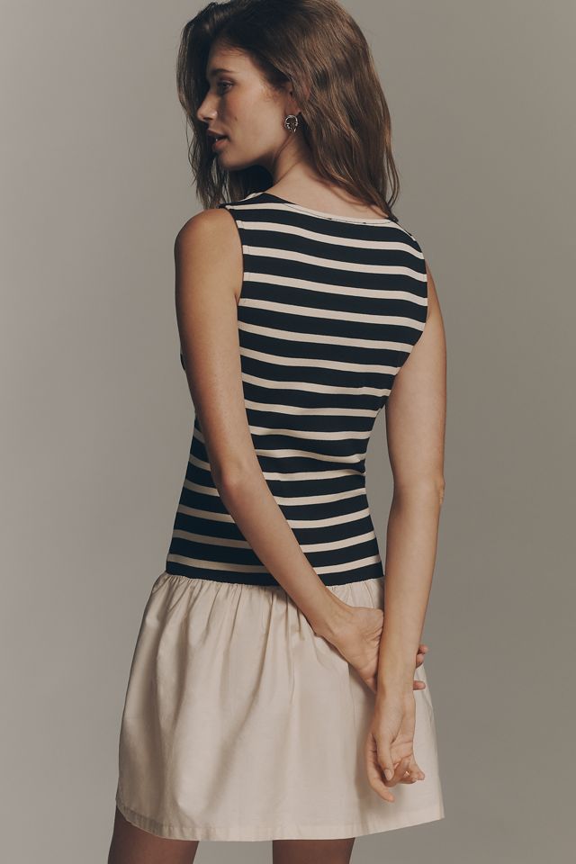 NVLT 100% Cotton Drop-Waist Twofer Mini Dress #2