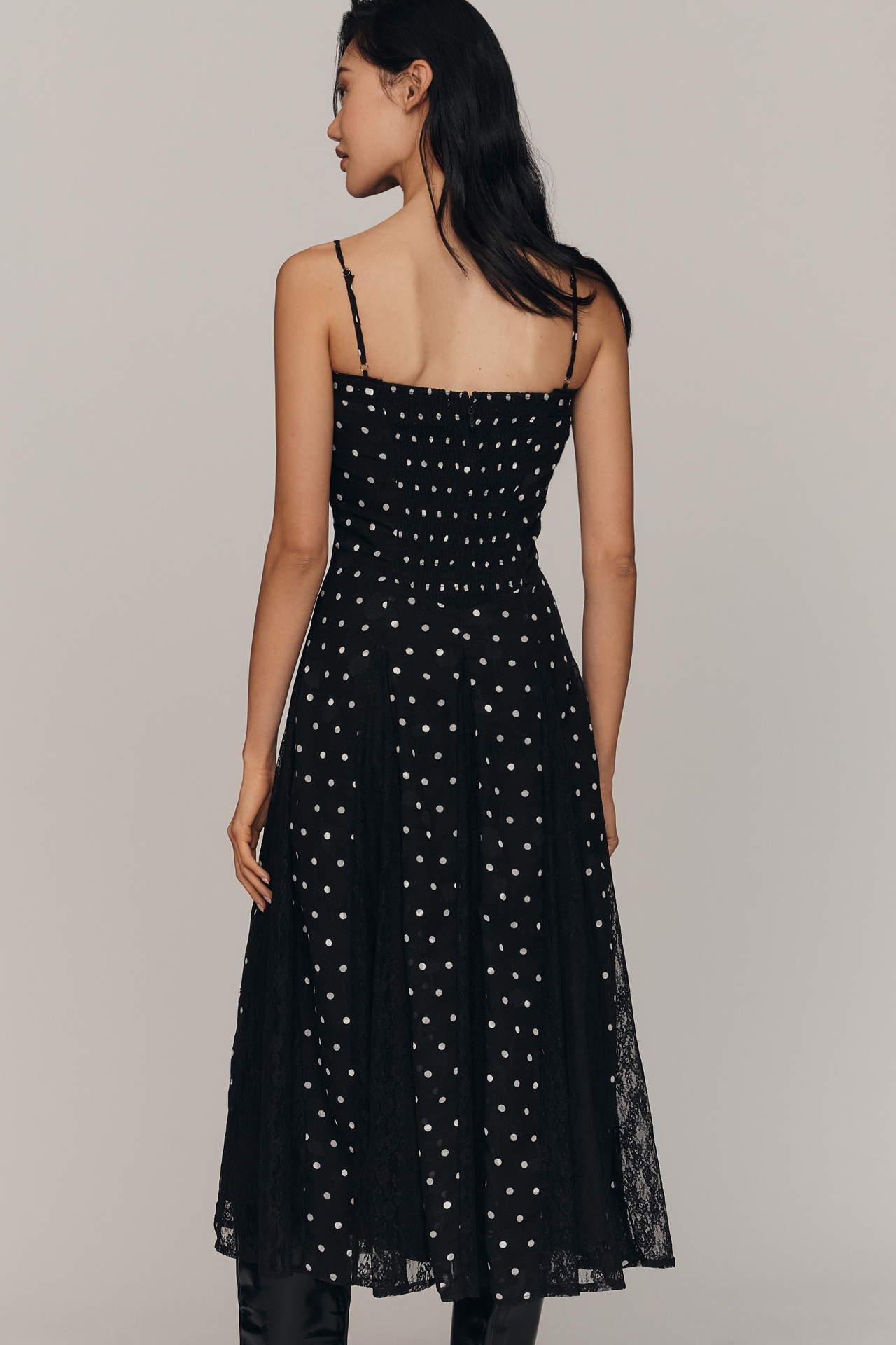 Arose Studio Brienne Square-Neck Midi Dress