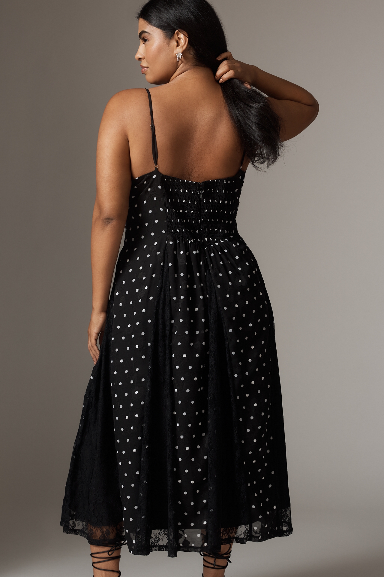 Arose Studio Brienne Square-Neck Midi Dress