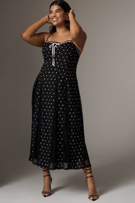 Arose Studio Brienne Square-Neck Midi Dress