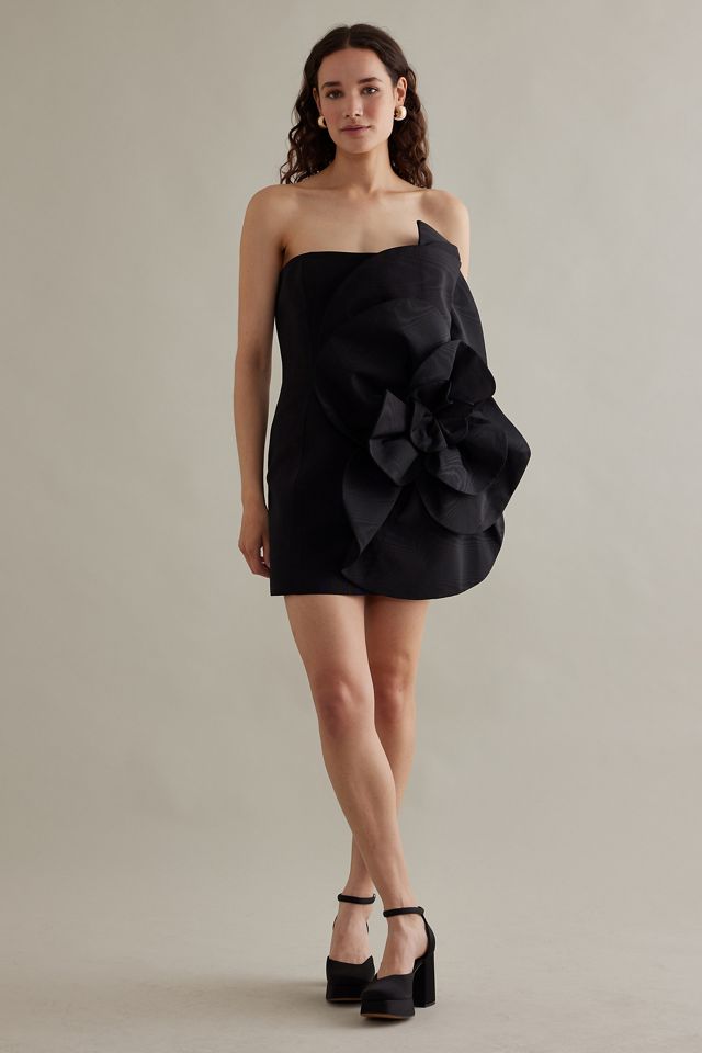 1212141 Black Ruffle Bardot Dress main image 1