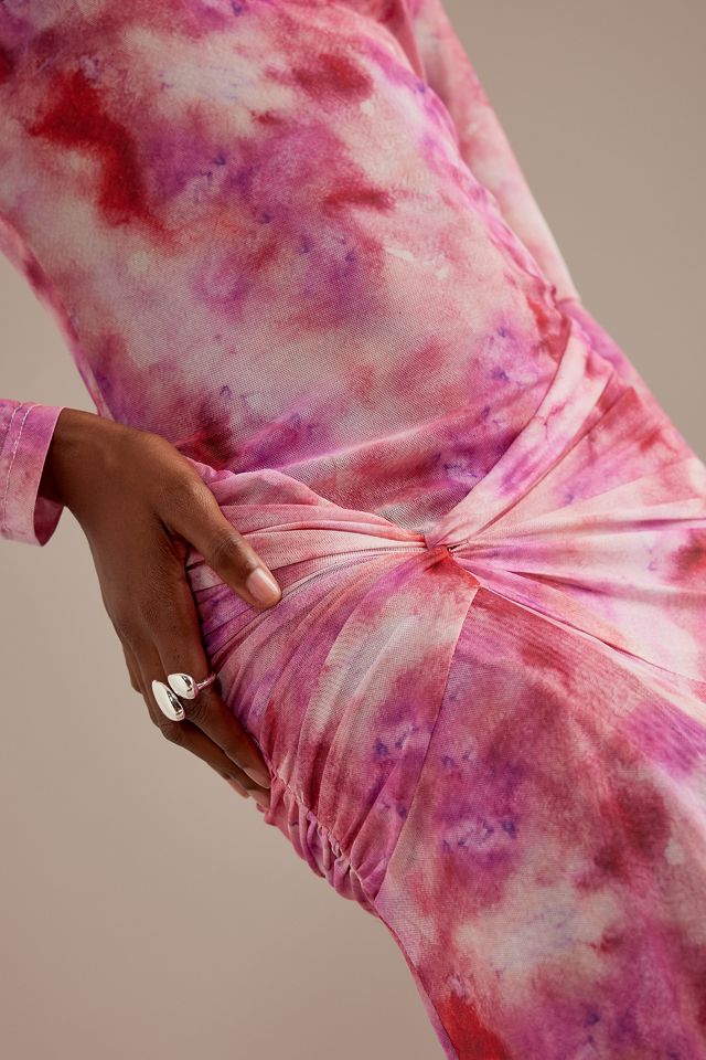 Bardot Leah Long-Sleeve Printed Mesh Maxi Dress #3