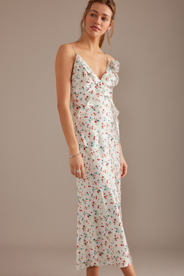 bardot olea maxi dress Bardot Olea Silky Sleeveless Slip Maxi Dress In White