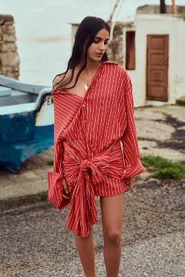 Bardot Malira Long-Sleeve Mini Shirt Dress | Anthropologie