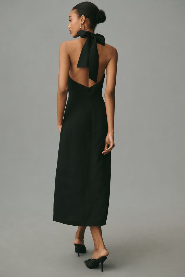 Bardot Reina Sleeveless V-Neck Linen Midi Dress