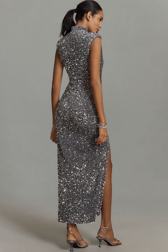 Bardot Kelso Velvet Sequin Maxi Dress #4