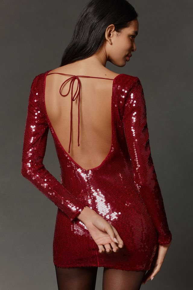 Bardot Verona Long-Sleeve Sequin Mini Dress