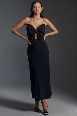Bardot Paula Bow Cocktail Dress In Black