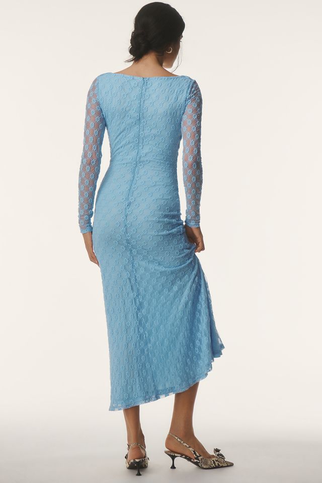 Bardot Adoni Long-Sleeve Square-Neck Lace Midi Dress #1