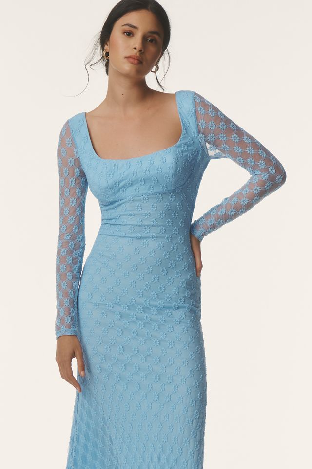 Bardot Adoni Long-Sleeve Square-Neck Lace Midi Dress #3