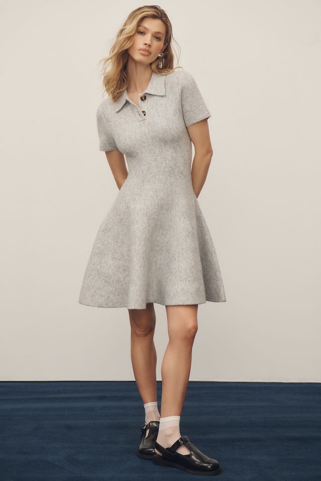 Bardot Collared Knit Mini Dress #2