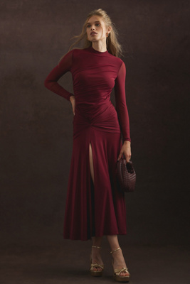 BARDOT BARDOT LIYANA RUCHED MESH MAXI DRESS