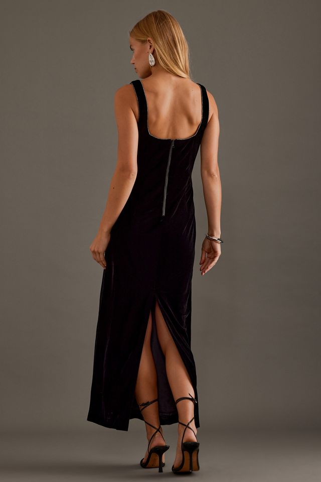 Robe Midi en Velours Bardot Brooklyn #1