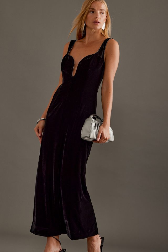 Robe Midi en Velours Bardot Brooklyn #2