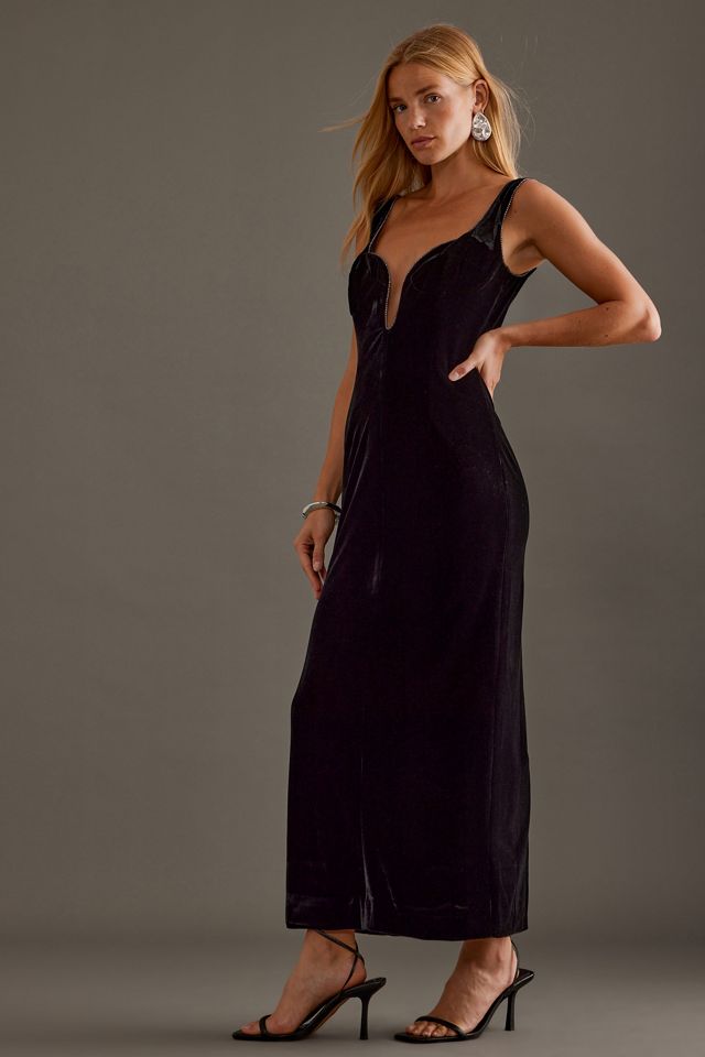 Robe Midi en Velours Bardot Brooklyn #3