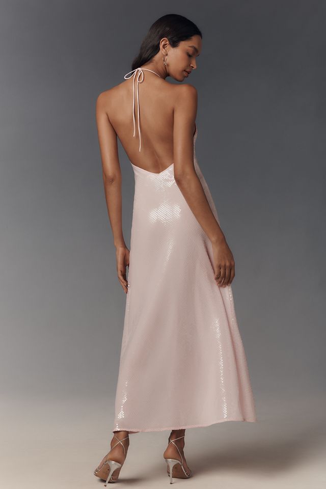 Bardot Aradia Sequin Halter Slip Dress #3