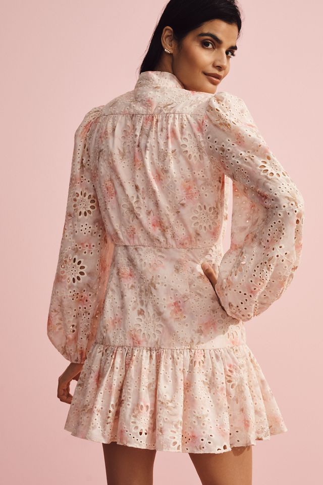 Bardot Hendry Long-Sleeve Floral Lace Mini Dress #1