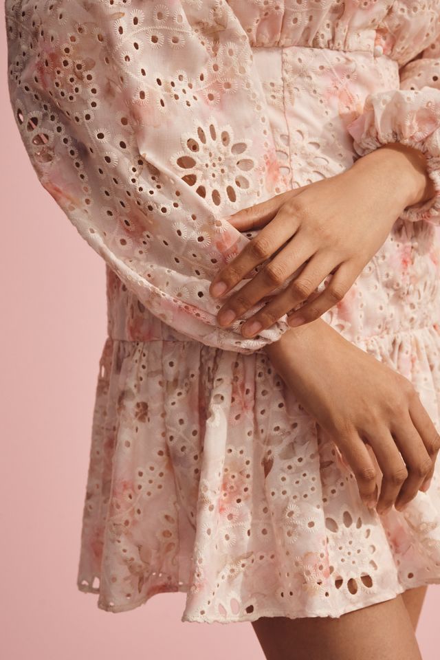 Bardot Hendry Long-Sleeve Floral Lace Mini Dress #2