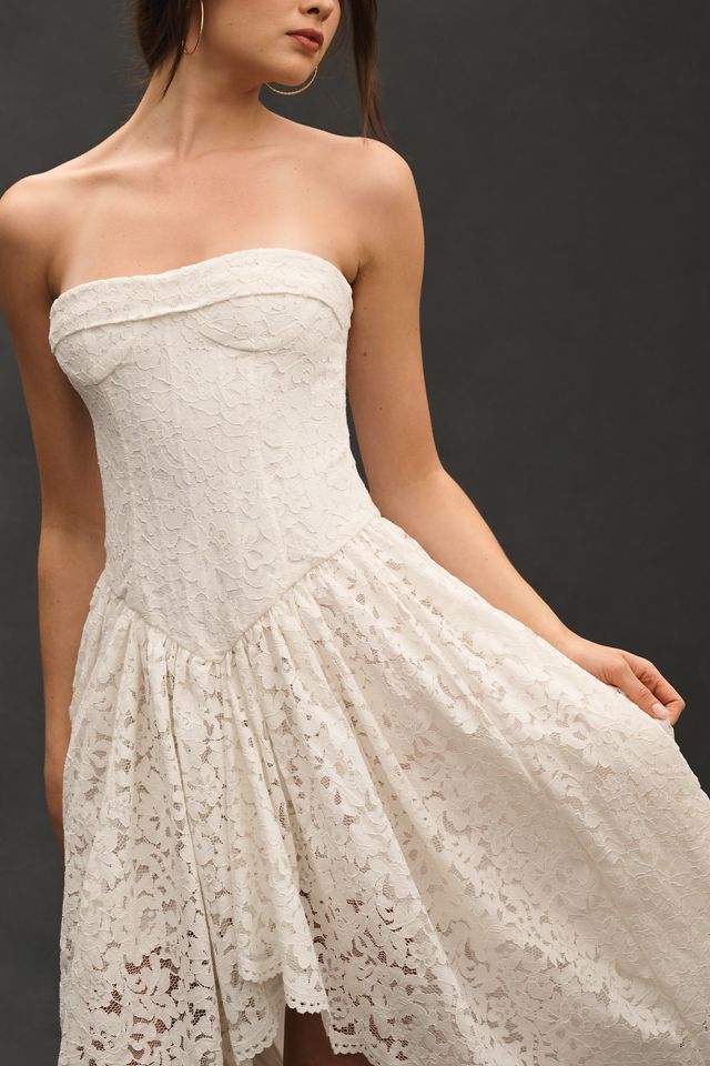 Bardot Felicidad Strapless Lace High-Low Dress #3