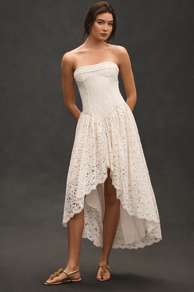 Bardot Felicidad Strapless Lace High-Low Dress #1