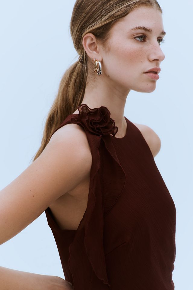 Bardot Ivana Georgette Ruffle Asymmetric High-Low Mini Dress #2