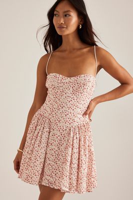 Robe mini à lacets florale Bardot Estie