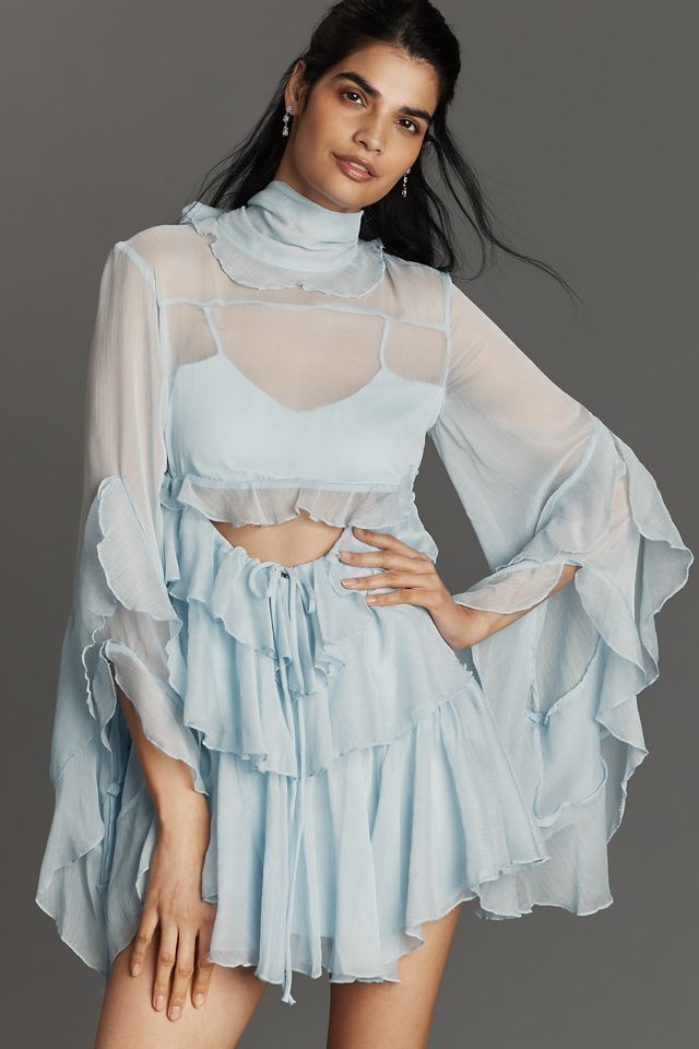 Bardot Anyssa Long-Sleeve Ruffle Mini Dress