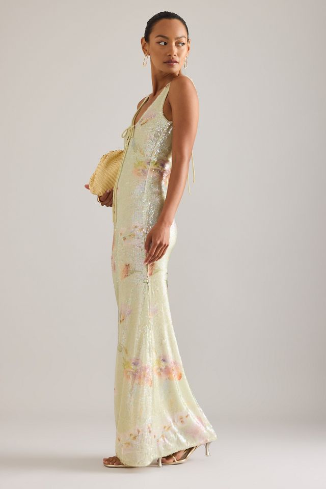 Robe mi-longue à sequins Bardot Eloda #3