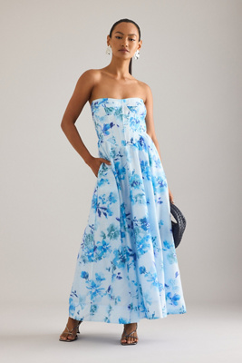 Robe mi-longue corset florale sans bretelles Lola taille: Uk 8 chez Anthropologie - Bardot - Modalova