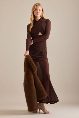 Robe longue portefeuille Veria Bardot