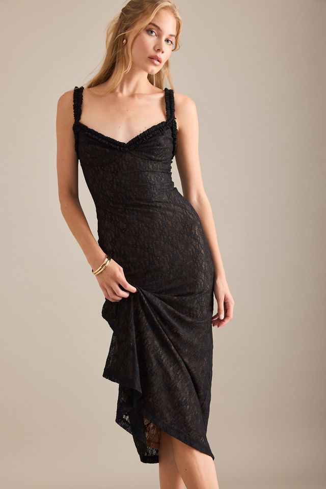Robe mi-longue en dentelle Alegra Bardot #2