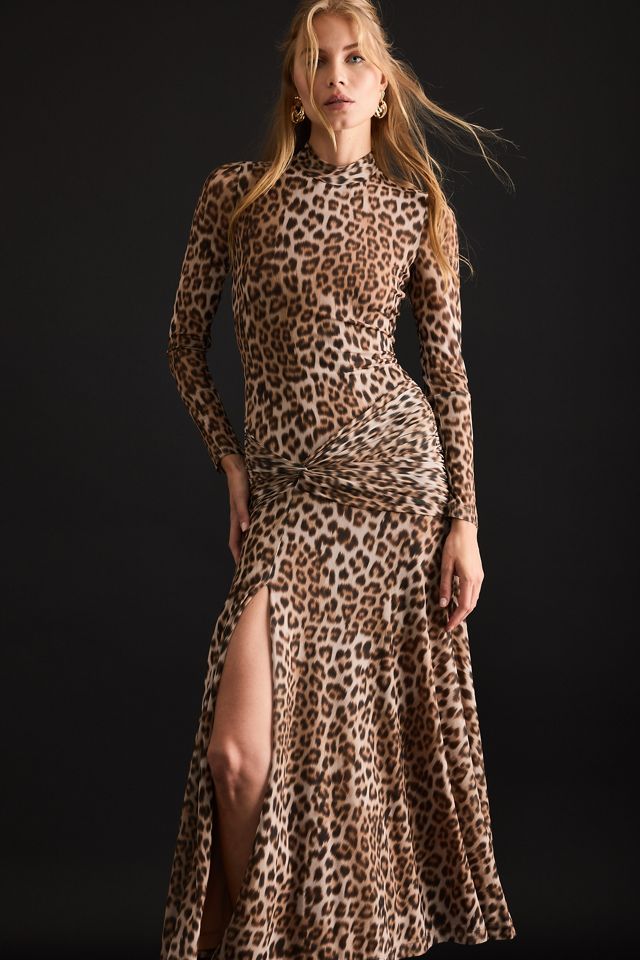 Vestido Midi de Estampado de Leopardo Lea Bardot #2