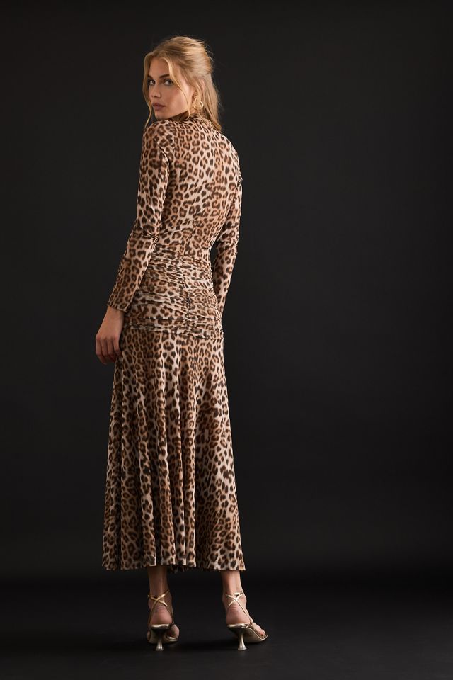Vestido Midi de Estampado de Leopardo Lea Bardot #1