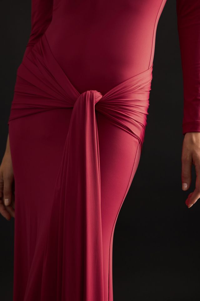 Robe longue Bardot Alix à nouer à l'avant #5
