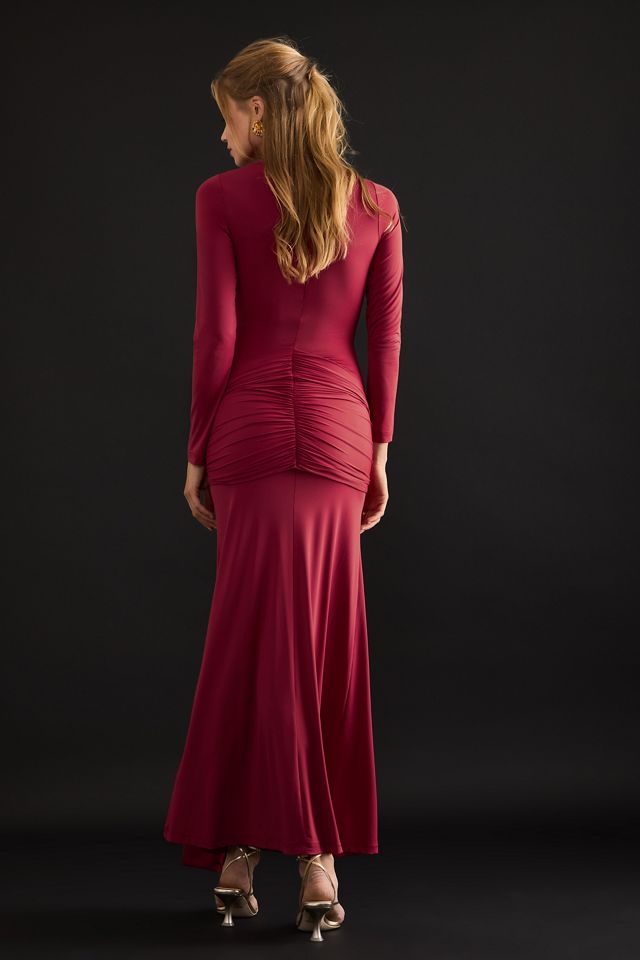 Robe longue Bardot Alix à nouer à l'avant #1