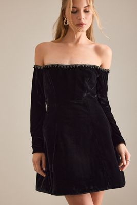 Robe mini à épaules dénudées Bardot Nadene Trim