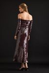 bardot emmeline off-shoulder sequin maxi dress Bardot Emmeline Off-Shoulder Sequin Midi Dress